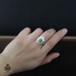 5 انگشتر زبرجد زنانه اصل طرح آوا - کد 2136 - تصویر 5