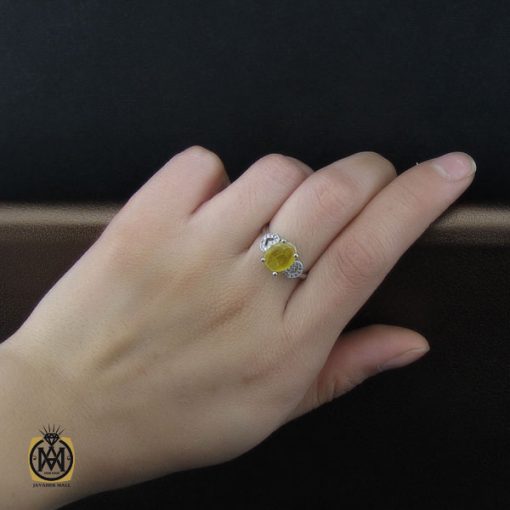انگشتر یاقوت زرد طرح آیدا زنانه - کد 2137 - تصویر 5