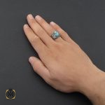 انگشتر فیروزه نیشابوری رکاب شبکه ای مردانه - کد 10082 - تصویر 5