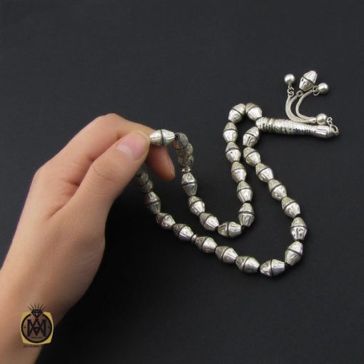 تسبیح 33 دانه یسر اکسترا و نقره مرصع کاری ارزشمند و فاخر - کد 4179 - تصویر 5