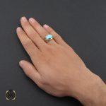 5 انگشتر فیروزه نیشابوری مردانه طرح صفوی دست ساز - کد 10084 - تصویر 5