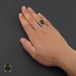 انگشتر عقیق مشکی مردانه - کد 10164 - تصویر 5