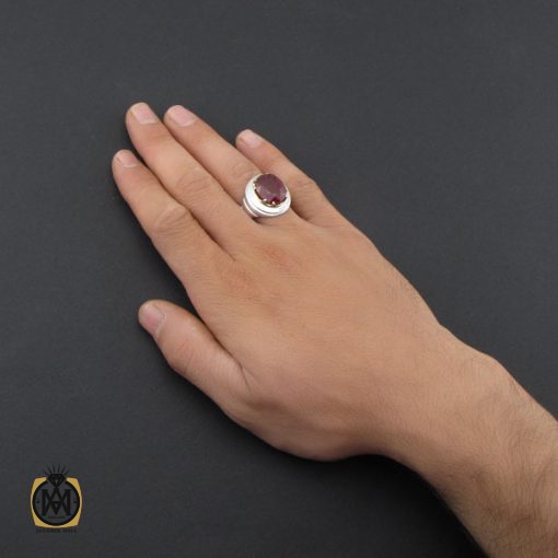 انگشتر یاقوت سرخ مرغوب مردانه هنر دست استاد شرفیان - کد 10087 - تصویر 5