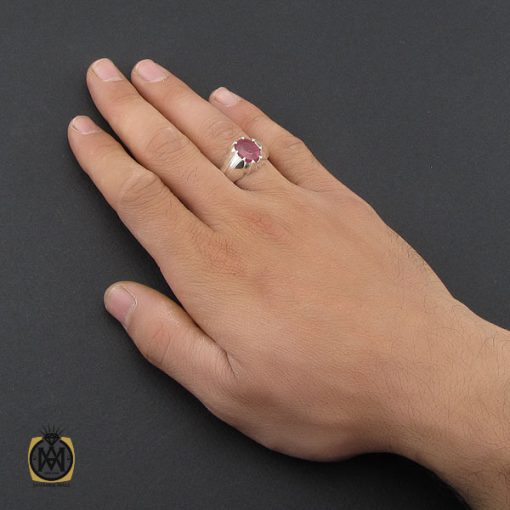 انگشتر یاقوت سرخ مردانه دست ساز - کد 10088 - تصویر 5