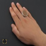 انگشتر عقیق یمن شرف الشمس با حکاکی یا زهرای اطهر مردانه - کد 10184 - تصویر 5