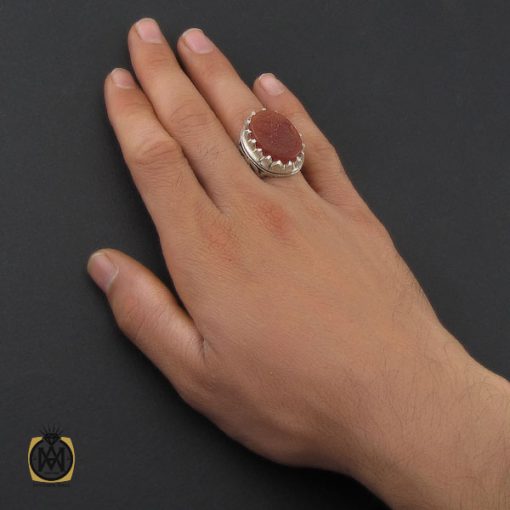 5 انگشتر عقیق یمن با حکاکی یا علی اصغر مردانه - کد 10188 - تصویر 5