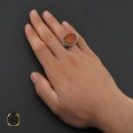 5 انگشتر عقیق یمن با حکاکی اللهم الرزقنی شفاعه الحسین مردانه استاد حیدر - کد 10189 - تصویر 5
