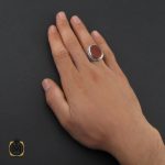 5 انگشتر عقیق یمن با حکاکی علی رکن الایمان مردانه – کد 10190 - تصویر 5