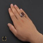 5 انگشتر عقیق یمن با حکاکی رب نجنی بمحمد و علی مردانه - کد 10194 - تصویر 5