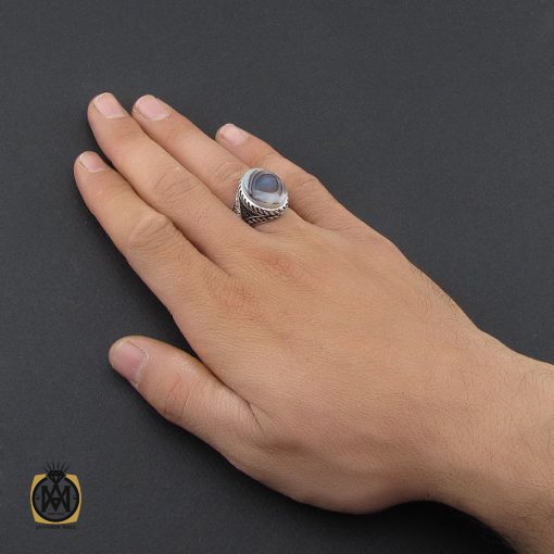 انگشتر عقیق شجر مردانه - کد 10093 - تصویر 5