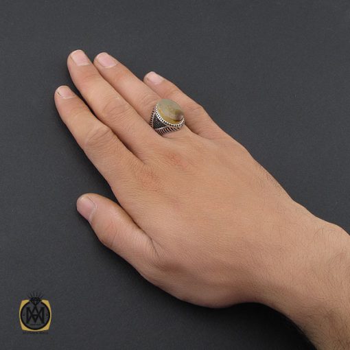 انگشتر عقیق شجر مردانه - کد 10094 - تصویر 5