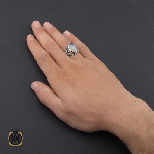 5 انگشتر عقیق شجر مردانه - کد 10097 - تصویر 5