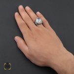 5 انگشتر عقیق شجر مردانه خوش نقش - کد 10102 - تصویر 5