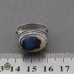 انگشتر عقیق شجر مردانه رکاب طرح صفوی بسم الله - کد 10103 - تصویر 5