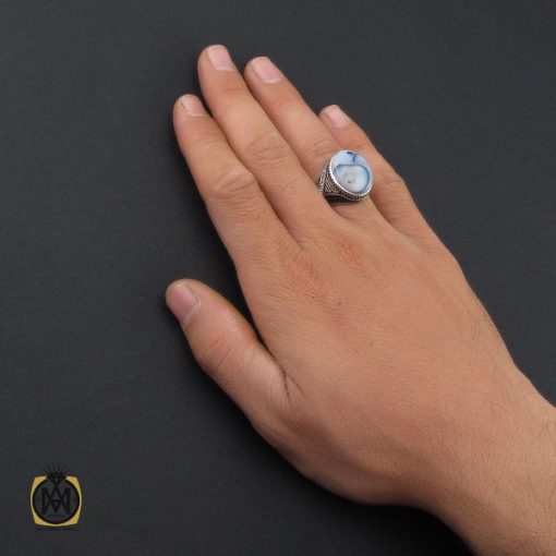 انگشتر عقیق شجر مردانه - کد 10111 - تصویر 5