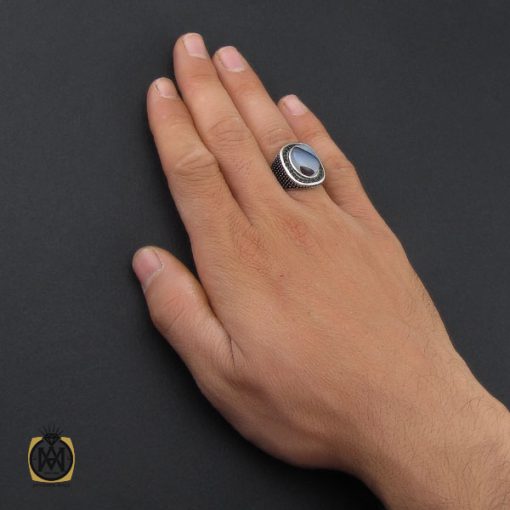 انگشتر عقیق شجر مردانه - کد 10113 - تصویر 5