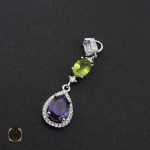 سرویس آمتیست، زبرجد و توپاز آبی طرح باران زنانه - کد 7130 - تصویر 5