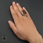 انگشتر عقیق درشت با حکاکی السلام على المرمل بالدماء مردانه - کد 10117 - تصویر 5