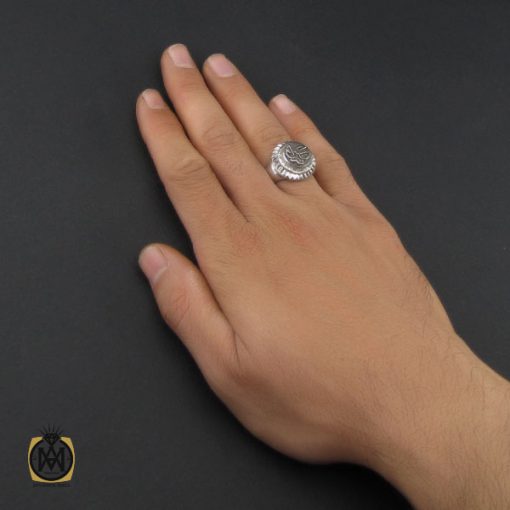 5 انگشتر نقره با حکاکی یا حسین مردانه هنر دست استاد شرفیان - کد 10131 - تصویر 5