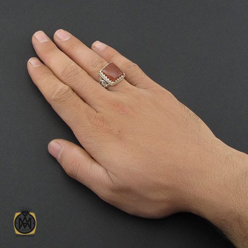 انگشتر عقیق یمن مردانه دست ساز - کد 10072 - تصویر 5