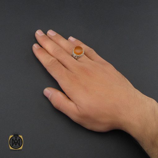 5 انگشتر عقیق یمن مردانه - کد 10136 - تصویر 5