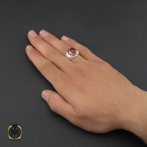 انگشتر عقیق یمن مردانه - کد 10139 - تصویر 5