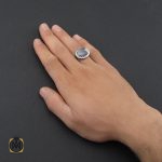 انگشتر عقیق شجر مردانه رکاب طرح صفوی بسم الله - کد 10103 - تصویر 6