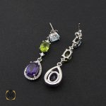 سرویس آمتیست، زبرجد و توپاز آبی طرح باران زنانه - کد 7130 - تصویر 7