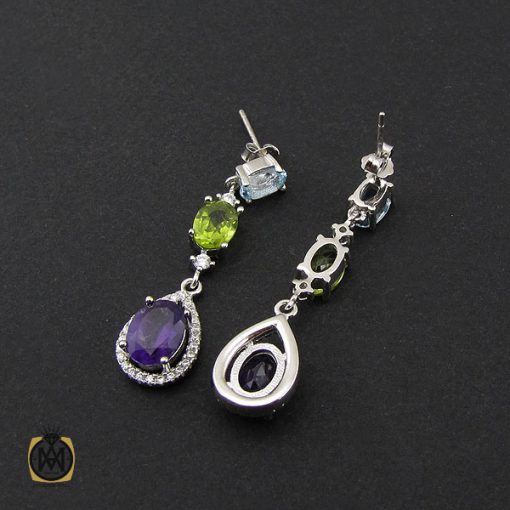 سرویس آمتیست، زبرجد و توپاز آبی طرح باران زنانه - کد 7130 - تصویر 7