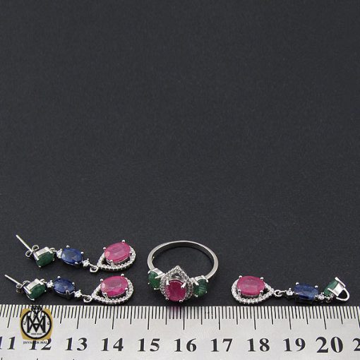 سرویس یاقوت سرخ، یاقوت کبود و زمرد طرح بهاره زنانه - کد 7131 - تصویر 7