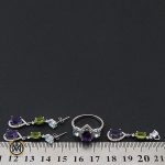 سرویس آمتیست، زبرجد و توپاز آبی طرح باران زنانه - کد 7130 - تصویر 8