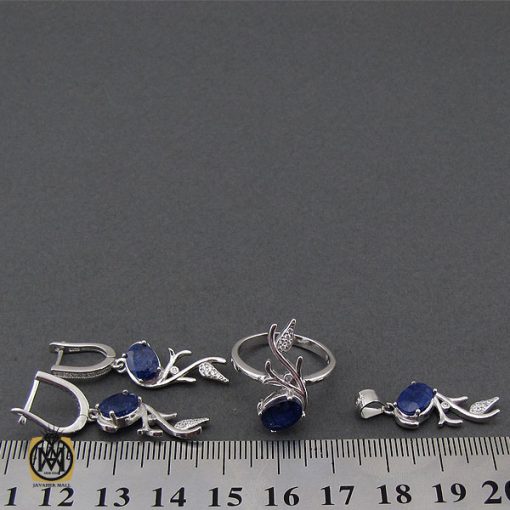 سرویس نقره یاقوت کبود اصل طرح پرنیا زنانه - کد 7176 - تصویر 8