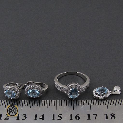 سرویس توپاز آبی طرح چکامه زنانه - کد 7184 - تصویر 8