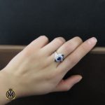 9 سرویس یاقوت کبود اصل پر نگین طرح پرستو زنانه - کد 7179 - تصویر 9