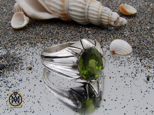 انگشتر زبرجد خوش رنگ مردانه - کد 10288 - تصویر 6