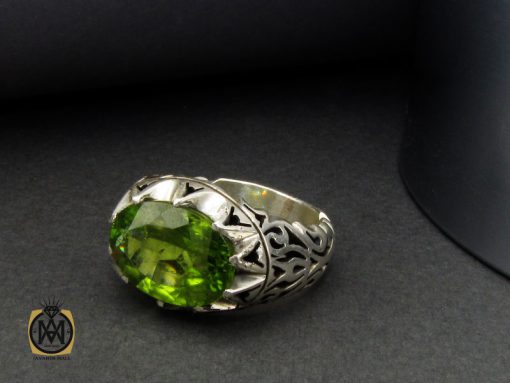 انگشتر زبرجد طرح صفوی مردانه دست ساز - کد 10291 - تصویر 6