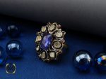 00 انگشتر الماس و تانزانایت طرح آوا زنانه - کد 2145 - تصویر 7