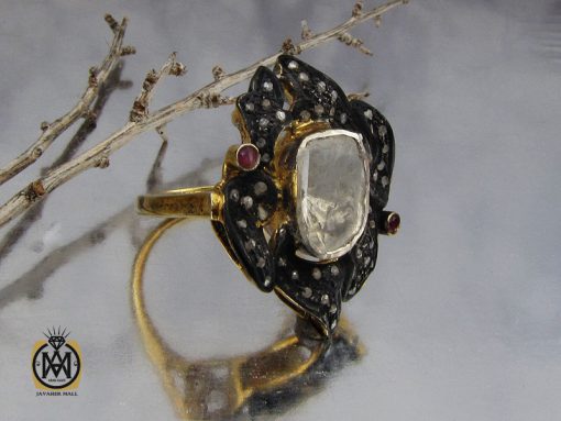 انگشتر الماس اصل طرح پرتو زنانه - کد 2146 - تصویر 6