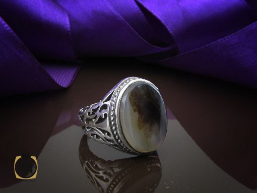 انگشتر عقیق شجر خوش نقش مردانه - کد 10214 - تصویر 6