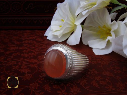 انگشتر عقیق یمن با حکاکی شرف الشمس مردانه - کد 10320 - تصویر 6