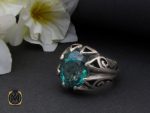 انگشتر توپاز سبز مردانه - کد 10328 - تصویر 6