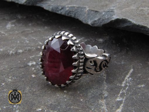 00 انگشتر یاقوت سرخ خوش رنگ مردانه  - کد 10332 - تصویر 6