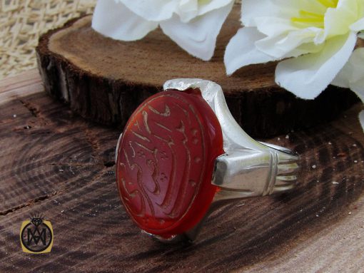 انگشتر عقیق با حکاکی یا زینب کبری ام المصائب مردانه - کد 10339 - تصویر 6