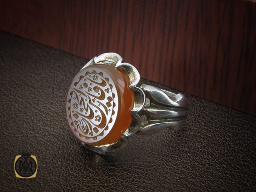 انگشتر عقیق یمن با حکاکی یا فارس الحجاز مردانه - کد 10219 - تصویر 6