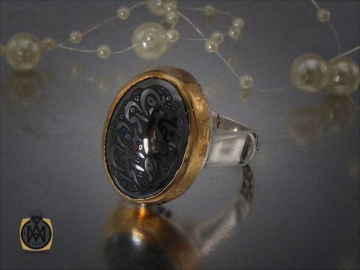 00 انگشتر حدید صینی با حکاکی ان الحسین مصباح الهدی و سفینه النجاه مردانه - کد 10358 - تصویر 6