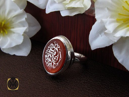 انگشتر عقیق یمن با حکاکی محمد نبی الرحمه مردانه - کد 10220 - تصویر 6