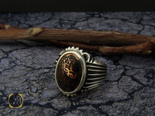 انگشتر حدید با حکاکی ان الحسین مصباح الهدی و سفینه النجاه مردانه - کد 10367 - تصویر 6