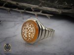 انگشتر عقیق یمن با حکاکی یا معبود العابدین مردانه - کد 10221 - تصویر 6