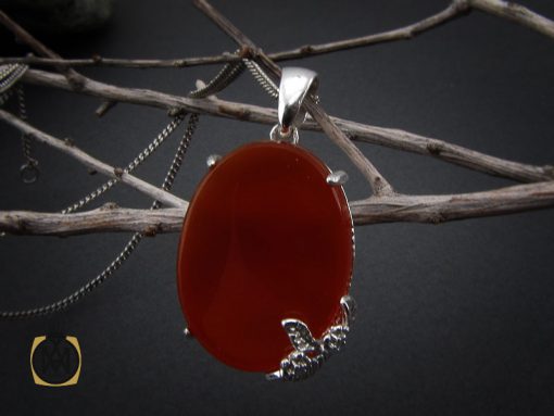 مدال عقیق قرمز طرح مهناز زنانه - کد 3228 - تصویر 5