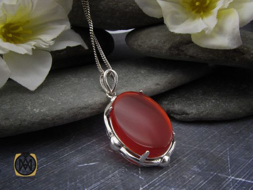 مدال عقیق قرمز طرح آیدا زنانه - کد 3227 - تصویر 5